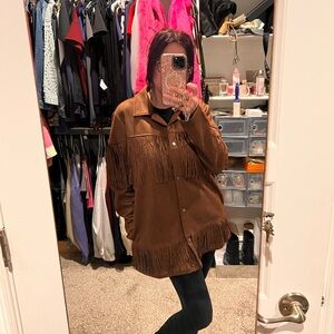 Brown Fringe Women's Jacket